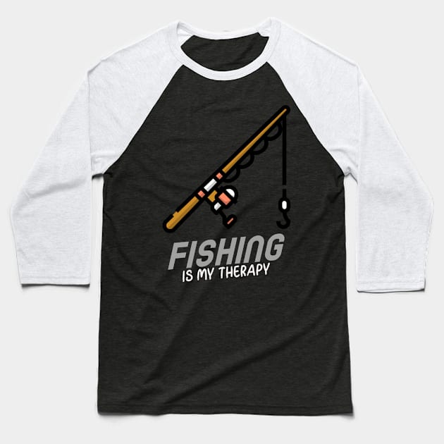 Fishing is my therapy 3 Baseball T-Shirt by Cectees